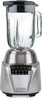 Black + Decker Licuadora Acero Inox 700W Jarra Vidrio 1.25L BL0876-2SDLA