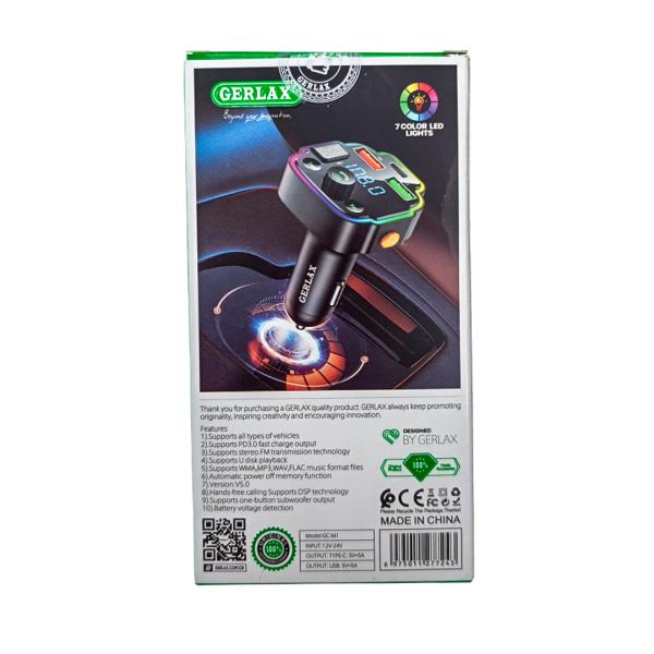 Transmisor Fm Cargador GC-M1 Gerlax - Negro