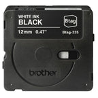 Cinta Etiquetado Brother P-TOUCH Blanco Sobre Negro 12mm