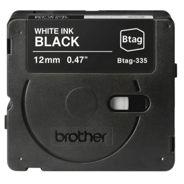 Cinta Etiquetado Brother P-TOUCH Blanco Sobre Negro 12mm