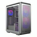 Case Cooler Master Masterframe 500 Mesh Silver Argb Mid Tower Ventiladores 3 (2X200 Mm + 1X120 Mm) con Vidrio Templado y Malla Frontal MF500M-SHNN-S01 - Gris