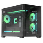 Case Argb Formula V Line Crystal U2M Floe Black Mid Tower Ventiladores 3 de 120 Mm con Vidrio Lateral y Frontal 4711401663843 - Negro