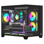 Case Argb Formula V Line Crystal Z9ML Floe Black Mid Tower Ventiladores 6 de 120MM con Vidrio Lateral y Frontal 4711401660910 - Negro