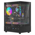 Case Argb Formula V Line Crystal Z1CM Plus Black Ar Mini Tower Ventiladores 3 de 120 Mm con Vidrio Frontal y Lateral 4711401663218 - Negro