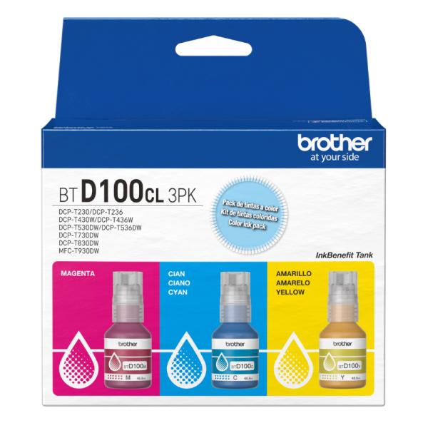 Brother BTD100CL3PKMEX kit 3 tintas inkbenefit cian magenta amarillo Imagen secundaria del producto
