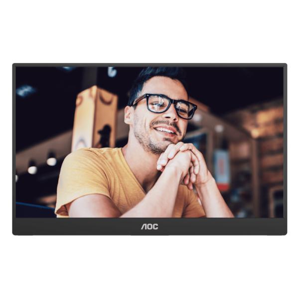 Monitor Portátil 15.6" Aoc 16T20 Plano 1920 X 1080 FHD 60HZ IPS USB-C HDMI - Negro
