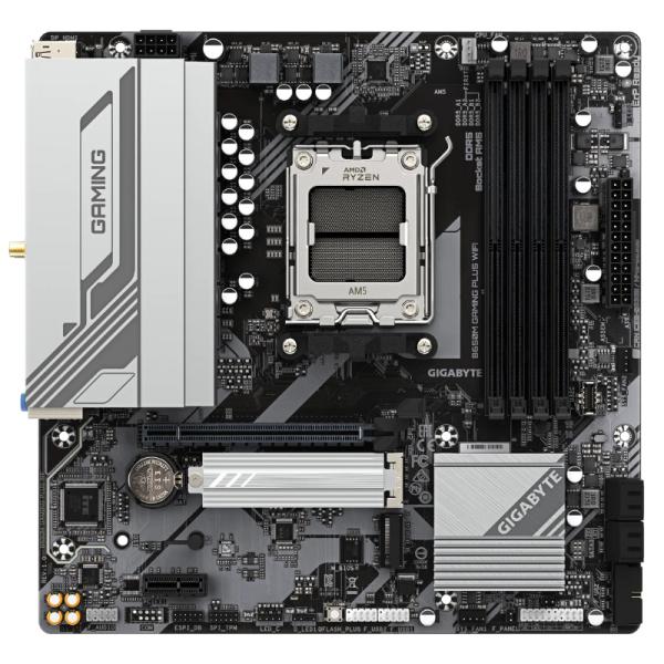 Tarjeta Madre Gigabyte B650M Gaming Plus WIFI Micro Atx DDR5 WIFI 6E / Bluetooth - Negro / Blanco