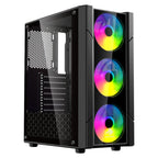 Case Eagle Warrior Cg13alra001c Mid Tower Ventiladores 3 de 120MM con Vidrio Lateral - Negro