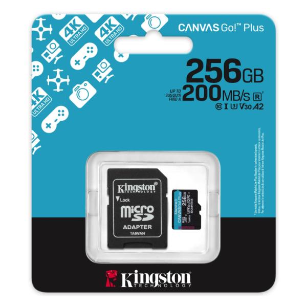 Memoria Micro SDXC Kingston 256GB Clase 10 200MB/s SDCG4