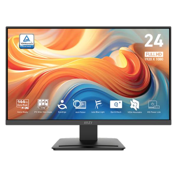 Monitor Gaming Msi PRO MP243L E14 23.8" Plano 1920 X 1080 144HZ ANTI-GLARE HDMI y D-SUB 9S6-3PE1CH-005 Negro - Negro