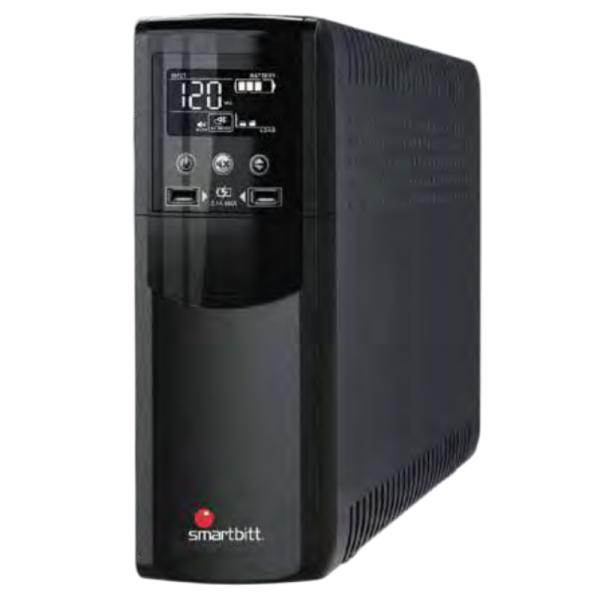 UPS Smartbitt SBNB1500P 1500VA 900W Prime Entrada y Salidas Nema USB RJ45 - Negro
