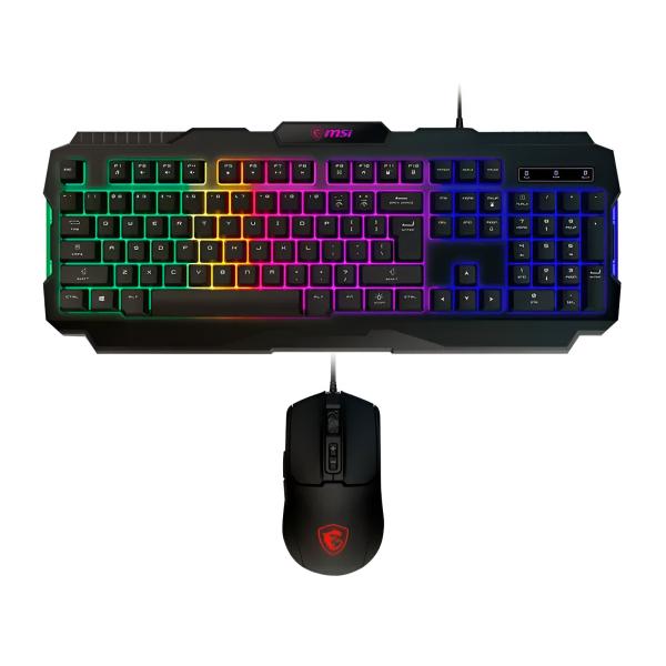 Teclado y Mouse Gaming RGB Msi Forge GK100 Us USB Inglés S11-04US20L-HH9 - Negro