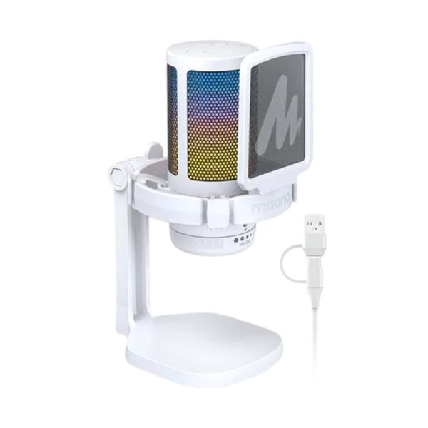 Microfono Maono DGM20 White RGB USB y USB-C Blanco