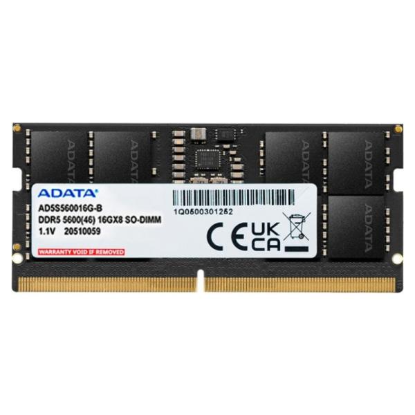 Memoria RAM para Laptop 16GB Adata AD5S560016G-S DDR5 5600MHZ CL46 1.1v - Negro