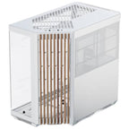 Case Apnx V1-W-WT-V1 Mid Tower Sin Ventilación Incluida con Vidrio Lateral y Malla Frontal Angulada Apcm-vi01103.21 - Blanco / Madera
