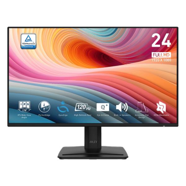 Monitor Msi PRO MP242A E2 23.8" Plano 1920 X 1080 120HZ IPS HDMI y Displayport 9S6-3PD1CT-002 Negro - Negro