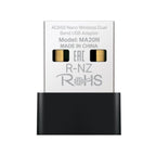 Adaptador de Red Mercusys Ma20n(us) Dual Band USB 2.0 433 Mbps (5 Ghz) + 200 Mbps (2,4 Ghz)