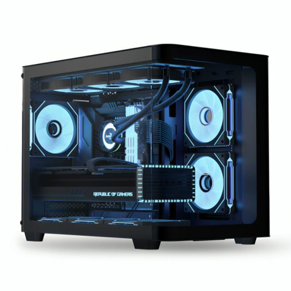 Case gaming RGB Aerocool P300C mini tower ventiladores 3 de 120 mm con vidrio lateral y frontal P300C-G-BK-V1 Imagen secundaria del producto