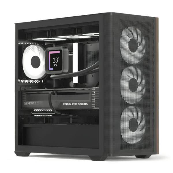 Case gaming RGB Aerocool D301A mini tower ventiladores 4 de 120 mm con vidrio lateral y malla frontal D301A-G-BK-V2 Imagen secundaria del producto