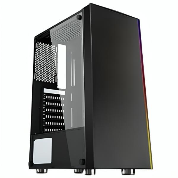 Case Gaming RGB Eagle Warrior Cg11q3ra001c Mid Tower Ventilador 1 de 120MM con Vidrio Lateral y Tira RGB - Negro