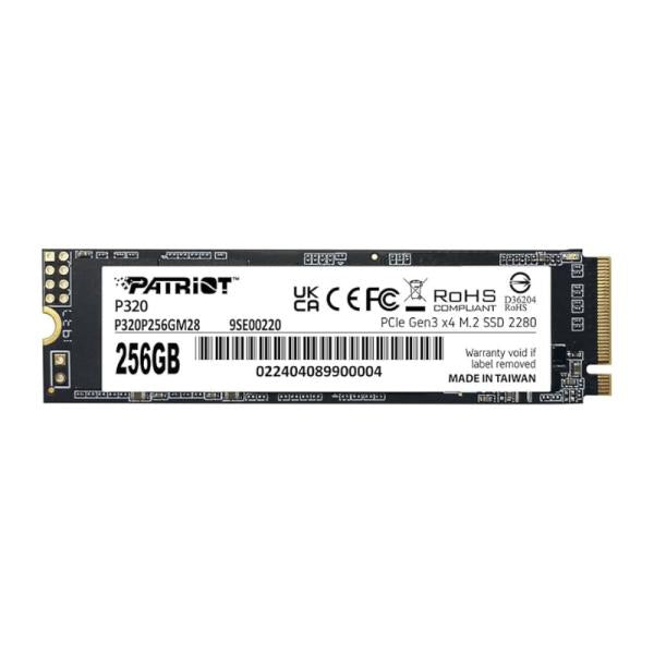HD Interno Solido 256GB Patriot P320 M.2 2280 Pcie GEN3 X4 2200mb/s / 1200mb/s P320p256gm28 - Negro