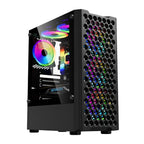 Case Gaming Eagle Warrior Cg06z5ra001c Frontal Mesh con 3 Abanicos Frontales Argb Vidrio Temperado - Negro