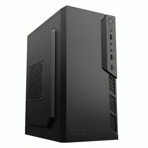 Case Cm23ktra001c Mini Tower Sin Ventilación Incluida con Panel Lateral y con Fuente de Poder 600W - Negro