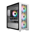 Case Gaming RGB Cooler Master Elite 301 Mini Tower Ventiladores 3 de 120MM con Vidrio Lateral y Malla Frontal E301-WGNN-S00 - Blanco