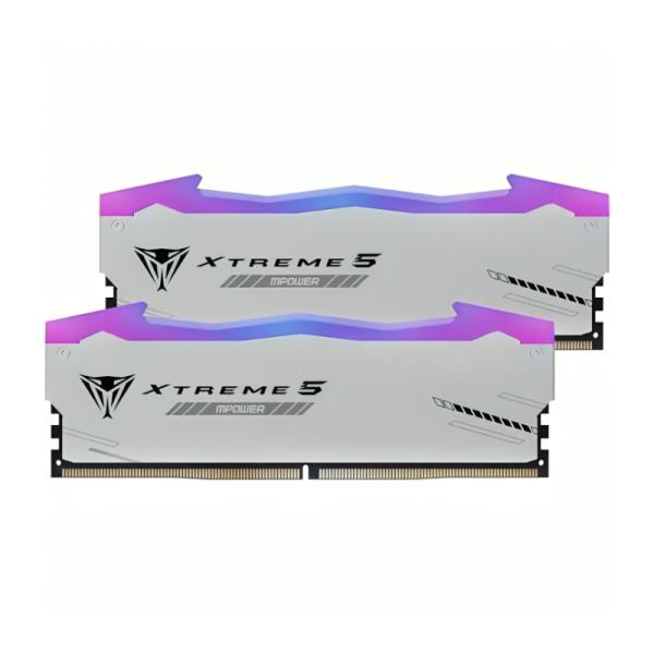 Memoria RAM Pc 32GB Patriot Viper Xtreme 5 RGB Pvxr532g64c32km DDR5 6400 Mhz CL32 1.4 V Negro Dimm 288 Pines - Blanco
