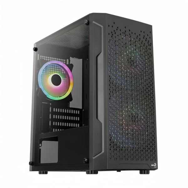 Case gaming Aerocool trinity mini G-BK-V1 mini tower ventilador 1 de 120 mm con vidrio lateral y malla frontal accs-pv32013.11 Imagen secundaria del producto