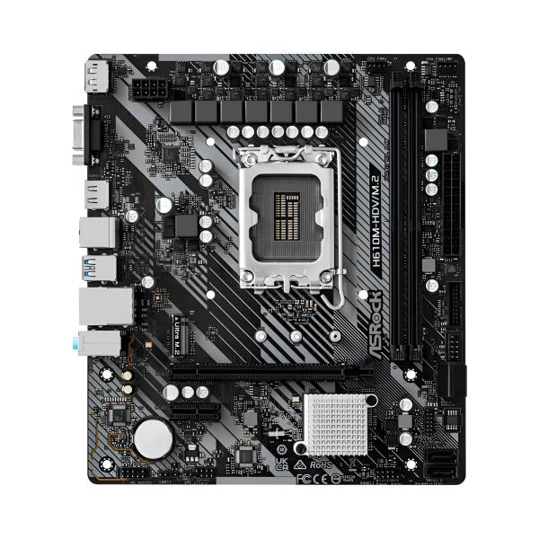 Tarjeta Madre Asrock H610m-hdv/m.2 R2.0 LGA1700 MICRO-ATX DDR4 90-MXBJH0-A0UAYZ - Negro / Blanco