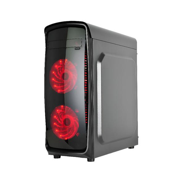 Case gaming Agiler mid tower ventiladores 4 de 120 mm LED rojacon vidrio frontal AGI-C008 Imagen secundaria del producto