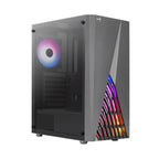 Case Gaming RGB Aerocool Delta G-BK-V2 Mid Tower Ventiladores 4 de 120MM con Vidrio Lateral Accm-pv45043.11 - Negro