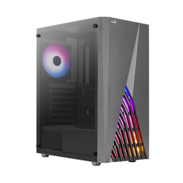 Case Gaming RGB Aerocool Delta G-BK-V2 Mid Tower Ventiladores 4 de 120MM con Vidrio Lateral Accm-pv45043.11 - Negro