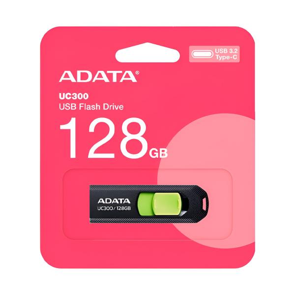 Memoria USB Adata UC300 128GB USB-C 3.2 Gen 1 Negro/Verde