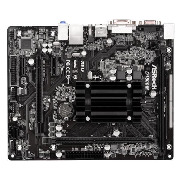 Asrock J1800 D1800M Tarjeta Madre Micro ATX DDR3 Negro