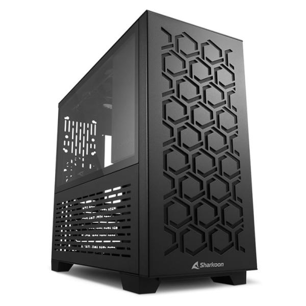 CASE SHARKOON MS-Y1000 MINI TOWER 1 VENTILADOR DE 80MM Y 3 DE 120MM CON VIDRIO LATERAL Y MALLA FRONTAL 4044951035076 - NEGRO
