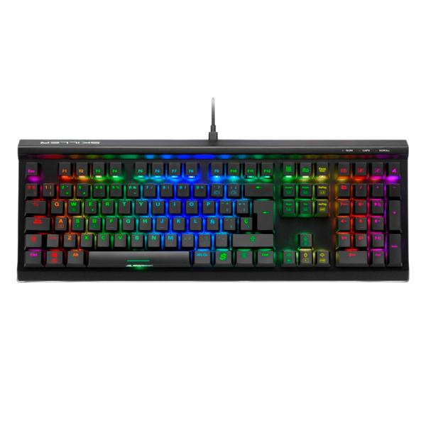 TECLADO GAMING RGB SHARKOON SKILLER SGK60 MECÁNICO ALÁMBRICO USB ESPAÑOL SWITCH ROJO 4044951033515 - NEGRO