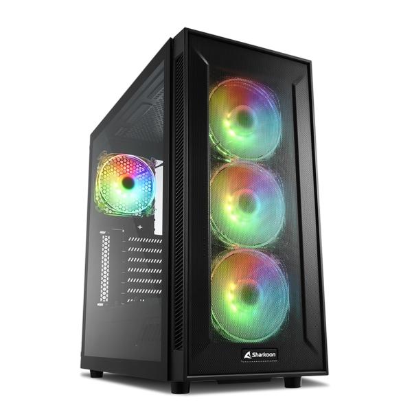 Case Gaming Sharkoon TG6M RGB Vidrio Templado Malla Frontal Negro