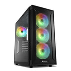 Case Gaming Sharkoon TG6M RGB Vidrio Templado Malla Frontal Negro