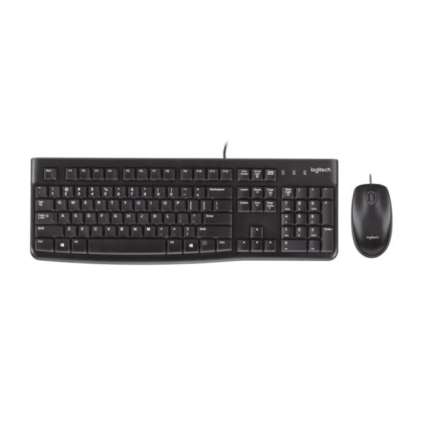 Teclado y Mouse Logitech MK120 Alámbrico USB Inglés Negro