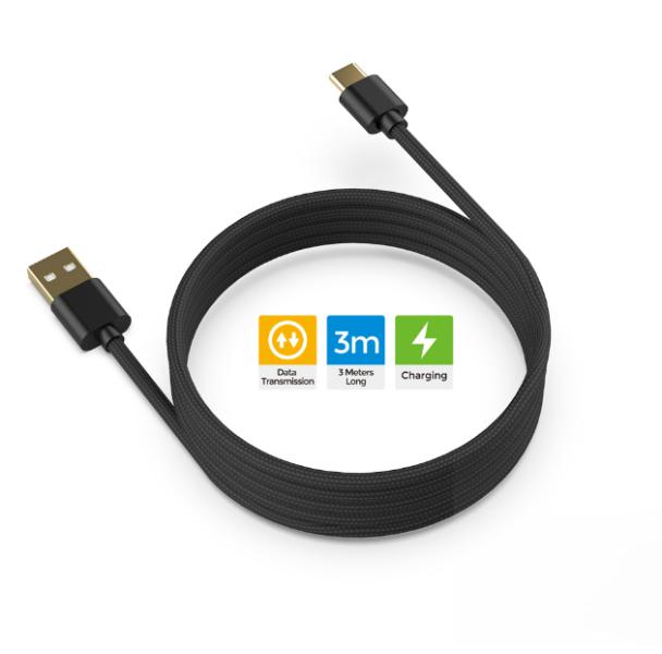 Cable USB Tipo C para Controles Play Station 5 TP5-3585 Dobe - 3M Negro