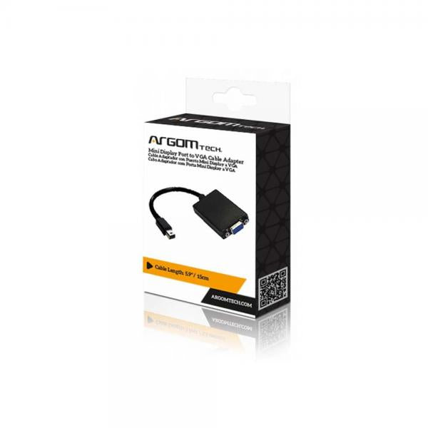 Argom Adaptador Mini Display Port a VGA 15cm Negro