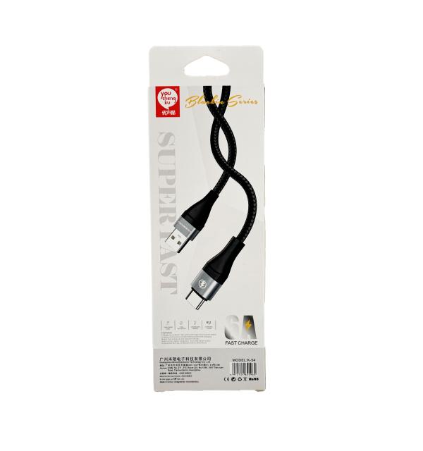 Cable USB Tipo C K-54 Youshengku - Negro