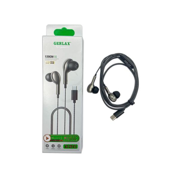 Audifono Gerlax E20 Manos Libres Negro Tipo-C