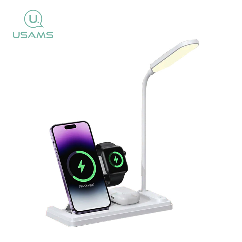 Lámpara Ktl S01 con cargador inalámbrico Qi en escritorio ordenado