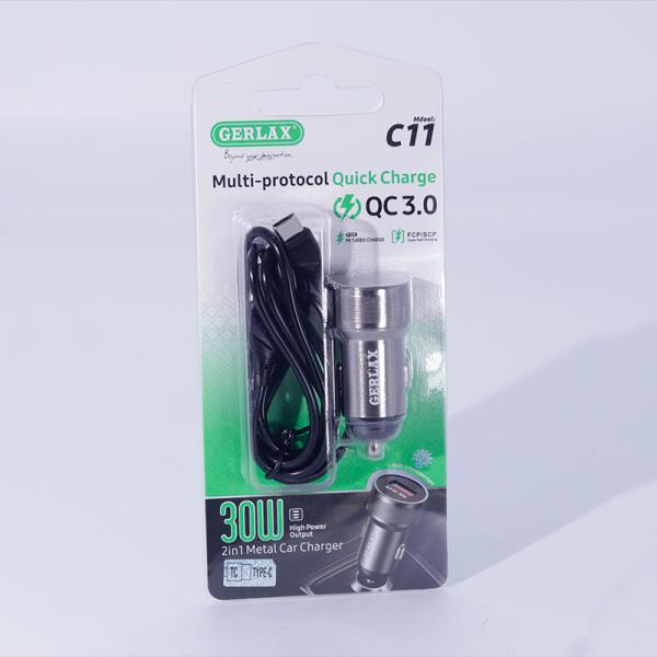 Gerlax Cargador Cubo C11T Tipo C para Carro Imagen principal del producto