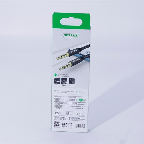 Cable Auxiliar 3.5mm GX-06D Gerlax - Negro