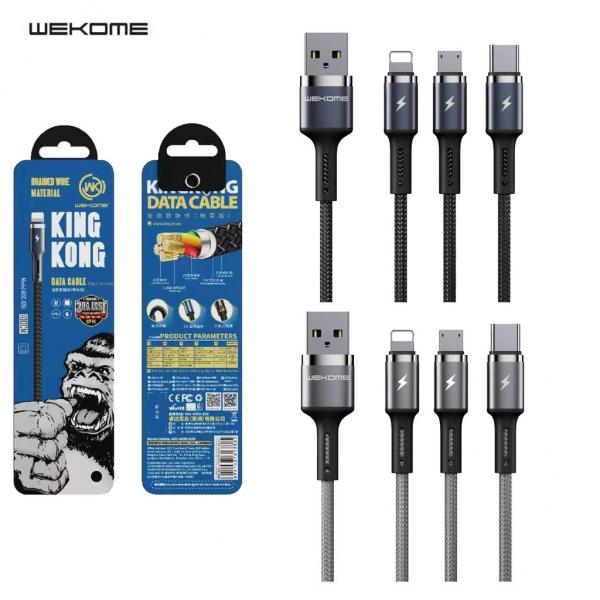 CABLE USB TIPO C WDC-128C KINGKONG WEKOME GRIS