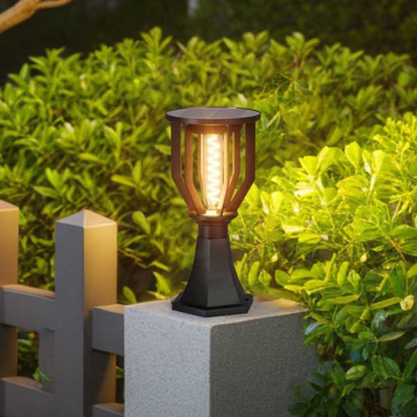 Dengta Lighting Lampara Solar HEL-259 Negra - Exterior LED
